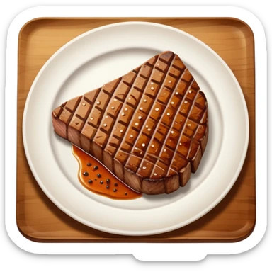 t bone  on plate sticker