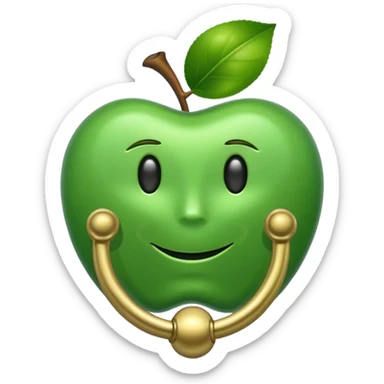 A green door emoji in the style of Apple emoji with a knocker. sticker