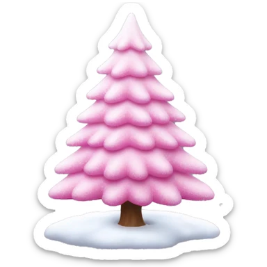 Pink christmas tree with snow no lights sticker