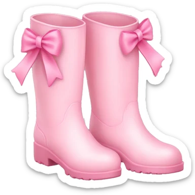 pastel pink boots with pink bow sticker