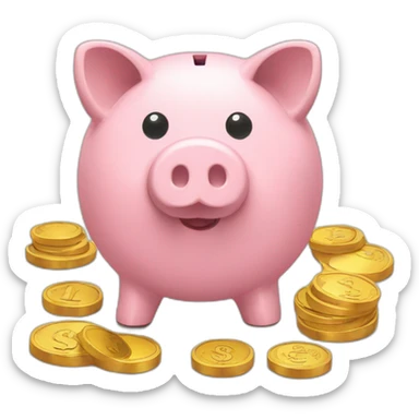 piggy bank with coins sticker