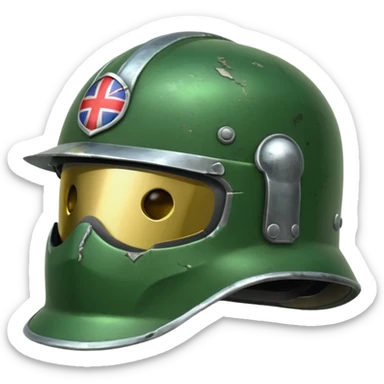 shiny green helmet world war times sticker