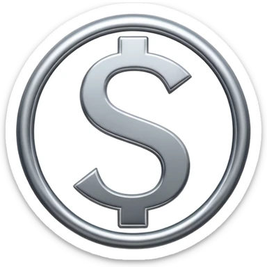 $ dollar metal symbol sticker