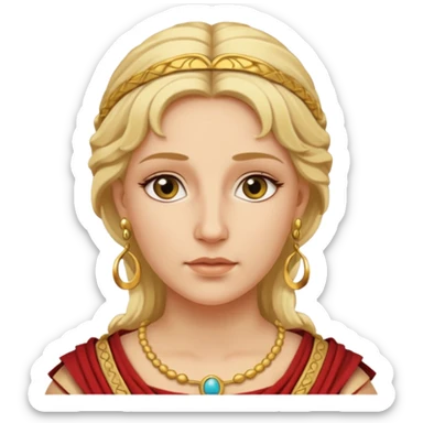 Ancient Roman woman with earrings and blonde hair sticker