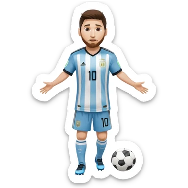Lionel Messi soccer player with Argentina jersey sticker