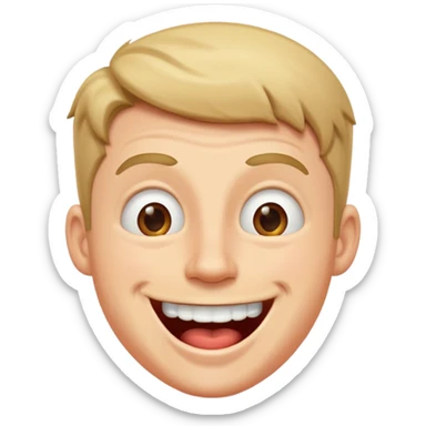 white man standing excited and drooling sticker