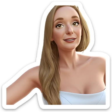 smiling girl in elegant dress sticker