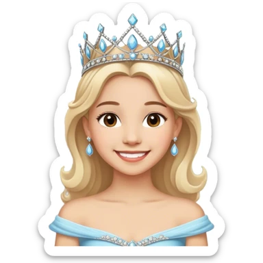 smiling girl with tiara outdoors in Paris  sticker