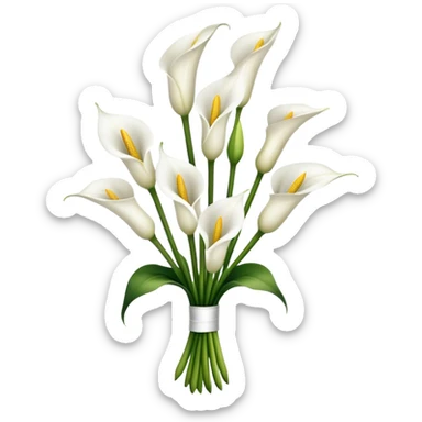 Cala lily flower bouquet sticker