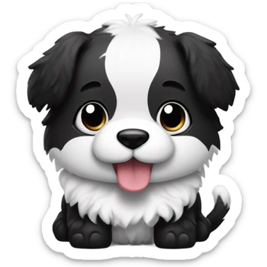A panda but it’s a dog holding a treat sticker