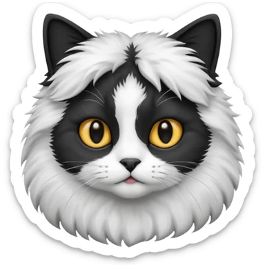 Cute cat black and white stain sticker