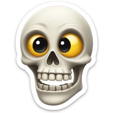 Skeleton head shocked sticker