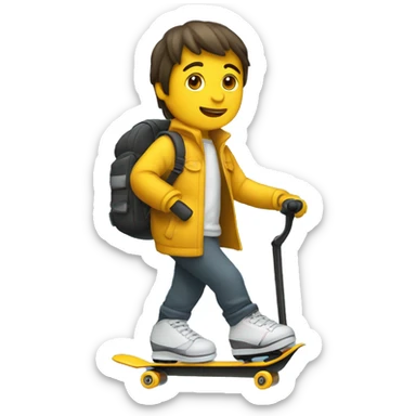 Mono en patinete sticker