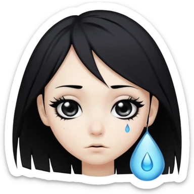 emo black star with a teardrop sticker