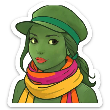 realistic solo girl portrait sticker