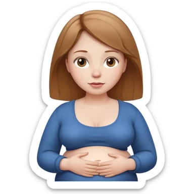 woman with unnaturally large and wide belly sticker