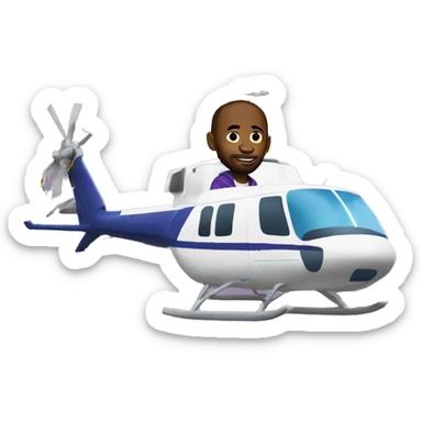 Kobe in a helicopter  sticker