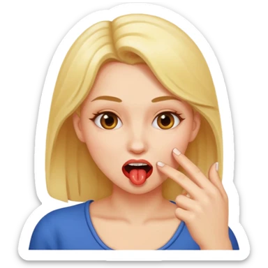 Una mujer mordiendose el dedo sticker