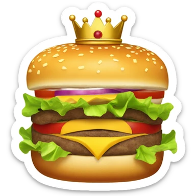 Cheeseburger with a crown sticker