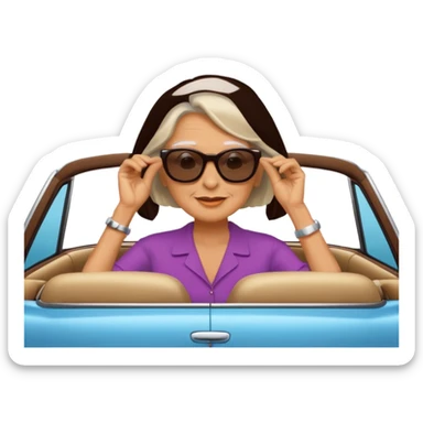 Stikers of mom which is a bit old and is relax and I will put her in a car sticker