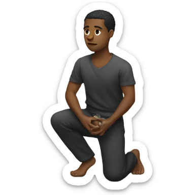 kneeling with ring in hand sticker