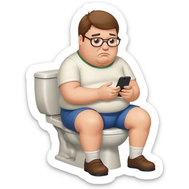 can you do  Peter Griffin sitting on the toilet playing on his phone sticker
