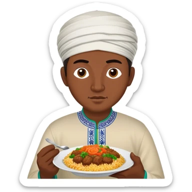 uzbek eating pilav sticker