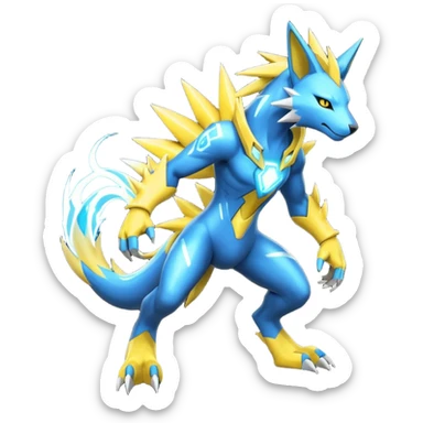Modern Cyber-Manectric-Zeraora-fusion (full body) sticker