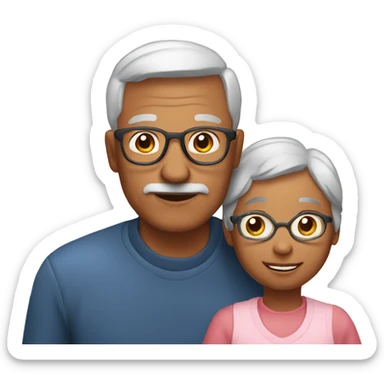 grandparents and grandchild sticker