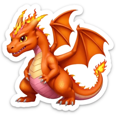 Charizard with pink nails sticker