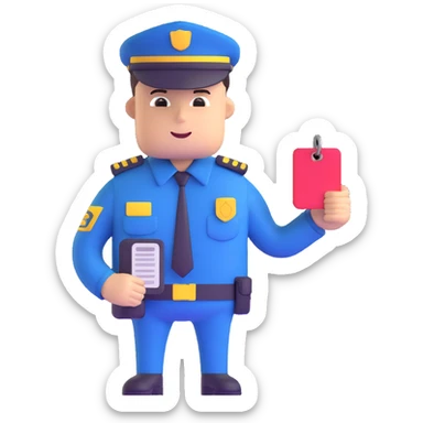 security officer with price tag sticker