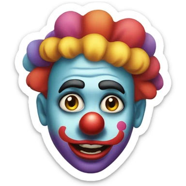 Face removing clown mask sticker