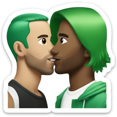 frank ocean with green hair kissing another frank ocean with green hair  sticker