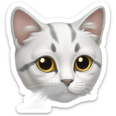 Persian white and gray cat sticker