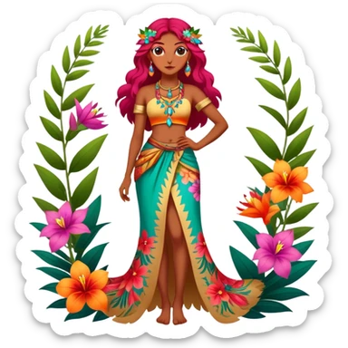 Colorful exotic floral Falvie-Fionbri, full body sticker