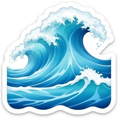 clear blue water waves sticker