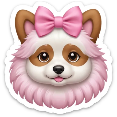 Adorable dog wearing a pink bow  sticker