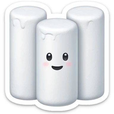 few cylindrical marshmallows, simple, clear sticker