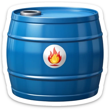 generate a realistic metal petroleum products barrel without rust sticker