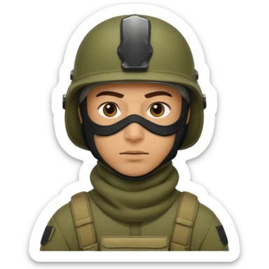 
Iraqi man soldier in helmet and balaclava sticker
