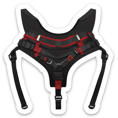 Edgy cool anthro black red cat warrior harness collar techwear sticker