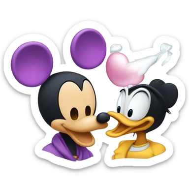 mickey mouse kiss daisy duck sticker