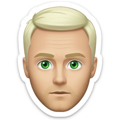 Gary Barlow with green eyes, platinum blonde hair sticker