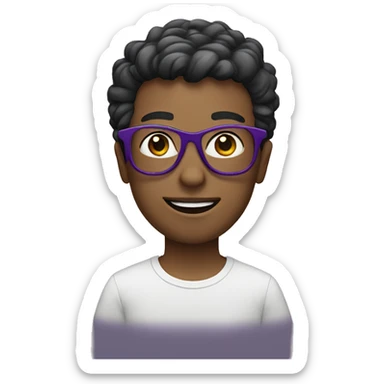 Boy with purple glasses sticker