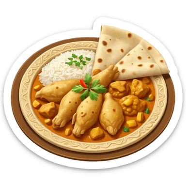 make me a chapati with chicken curry but make sure it is a emoji and not a image sticker