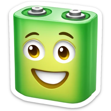 Little bit Smiling Green battery  sticker