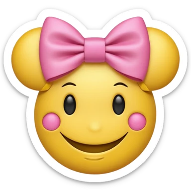 Aesthetic smiley ￼ face ￼ wearing a bow ￼ sticker