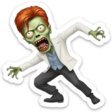 david bowie zombie dancing sticker