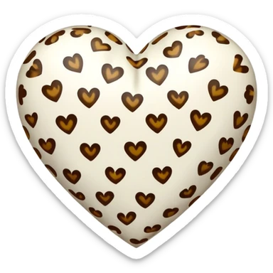 White leopard print heart  sticker