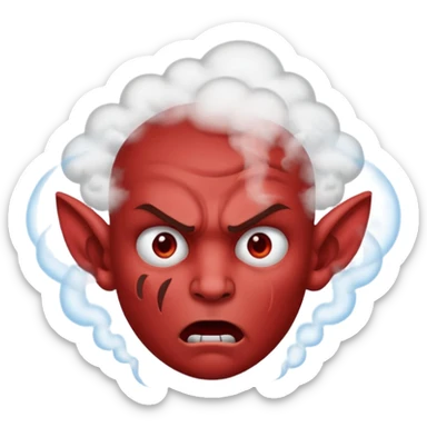 mad face with steam sticker